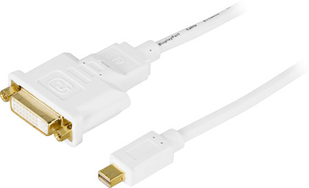 Mini DisplayPort-DVI-D single link kaapeli, uros -naaras, 3m