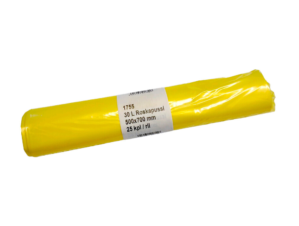 Roskapussi LD-PE 30L keltainen