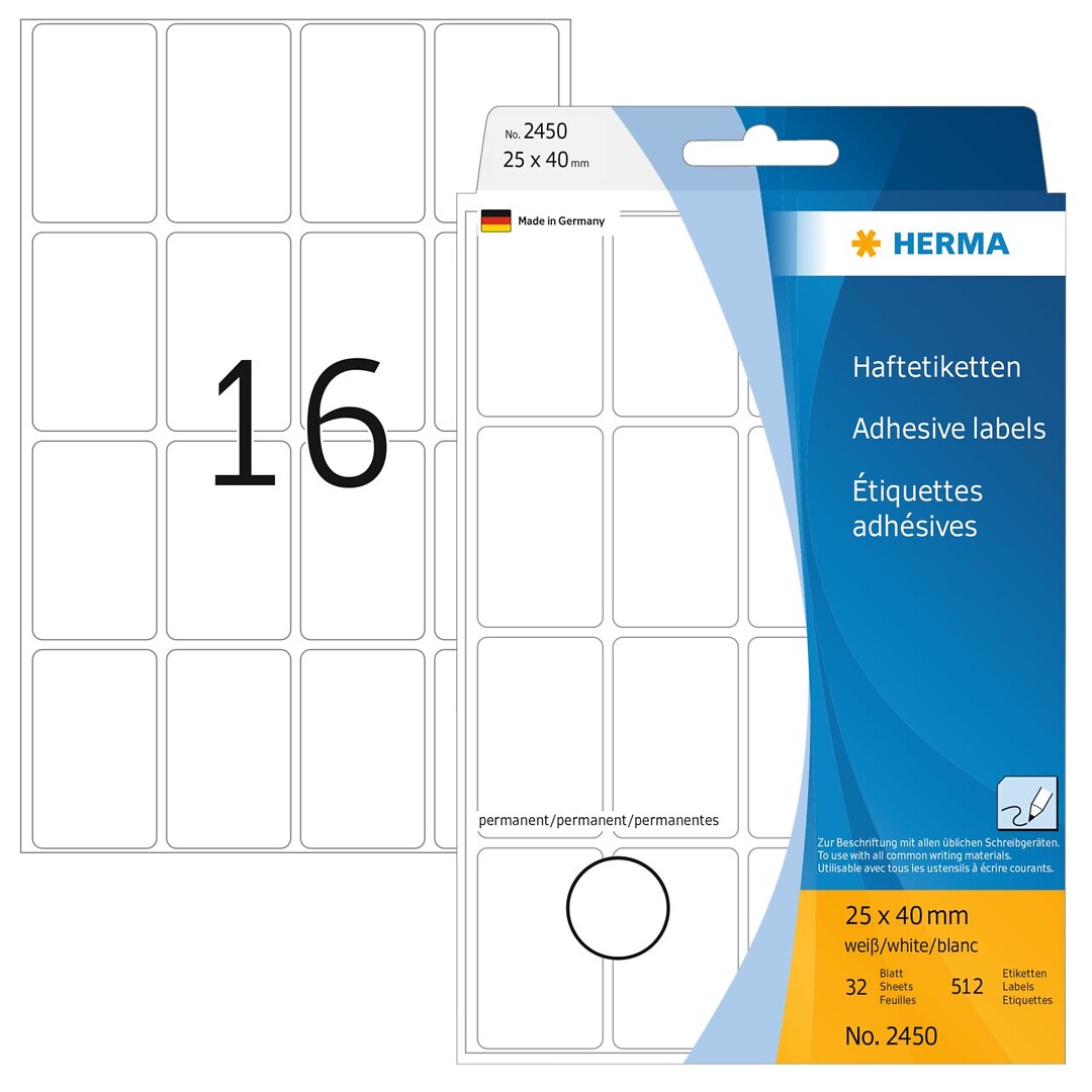 ! Etiketti Herma 2450 valkoinen
