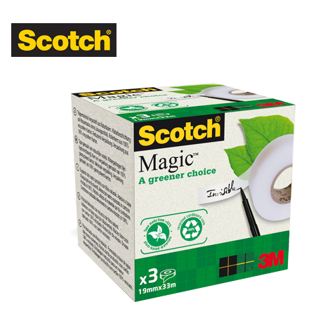 Asiakirjateippi Scotch Eko 900 19 mm x 33 m,  3 rll/ras