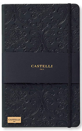 Castelli Barokki muistikirja A5, musta, viivat