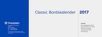 Classic Bordskalender 2019 blå/vit kartong inbunden