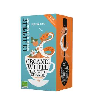 Clipper valkoinen tee 20pss