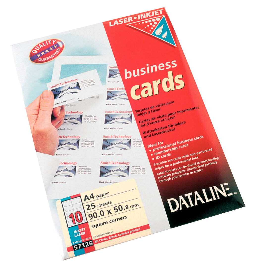 Dataline A4 Käyntikortit 90 x 50,8 mm