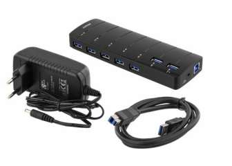 Deltaco USB-A hub, 7xType A naaras