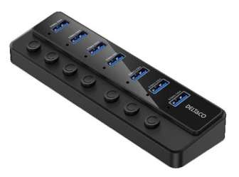 Deltaco USB-A hub, 7xType A naaras