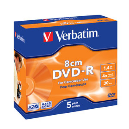 DVD-R Verbatim 1,46GB 30min 4x 8cm (videokameralle) 5/pak