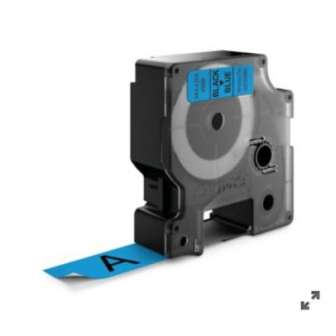 Dymo D1 19mm x 7m musta-sinine