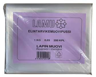 Elintarvikepussi LDPE säilytys/pakastus 1kg