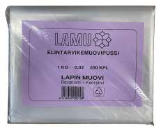 Elintarvikepussi LDPE säilytys/pakastus 1kg