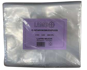 Elintarvikepussi LDPE säilytys/pakastus 3kg