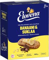Elovena välipalakeksi 10x30g banaani/suklaa