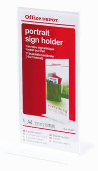 Esiteteline Office Depot 1/3 A4 T-malli kirkas pöydälle