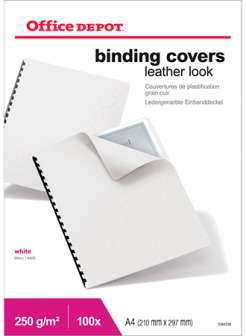 Etukansi Office Depot A4 250mic valk tekonahka 100/ltk