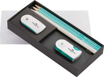 Faber-Castell lahjapakkaus timantti kynät, teroitin, kumi