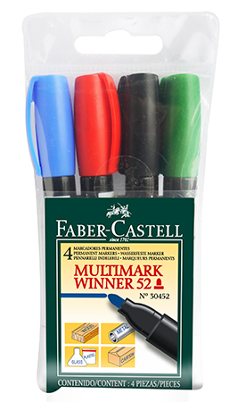 Faber-Castell Multimark Winner 4 väriä pyöreä permanent