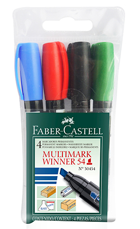 Faber-Castell Multimark Winner 4 väriä viistottu permanent
