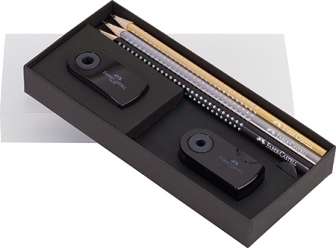 Faber-Castell lahjapakkaus timantti kynät, teroitin, kumi