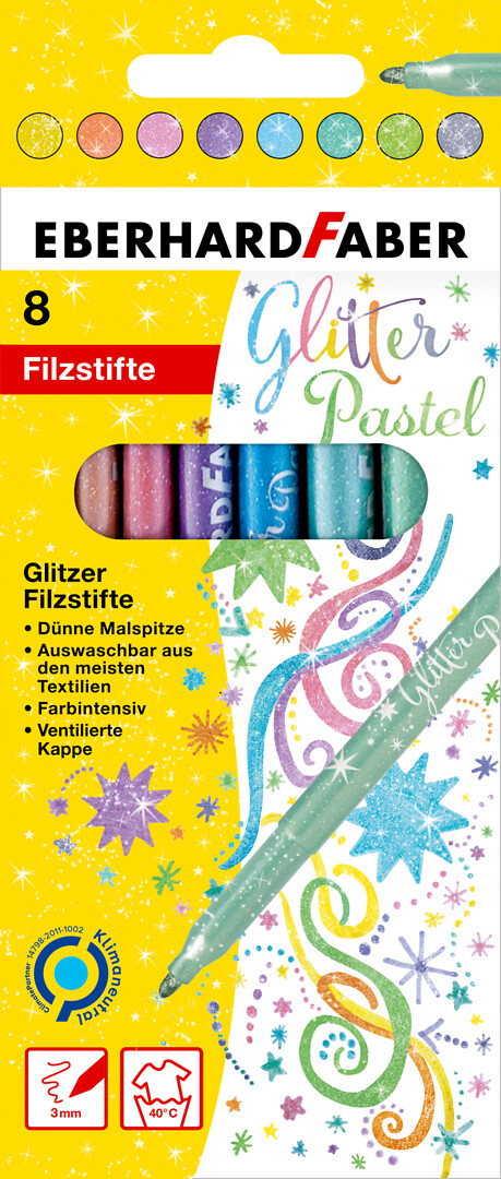 Glitter pastelli huopakynä