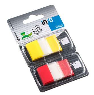 Info Notes teippimerkki keltainen/punainen 2x50/pkt