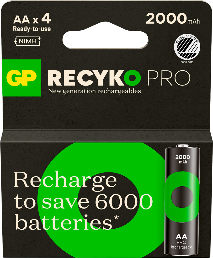 GP Recyko Pro ladattava paristo AA