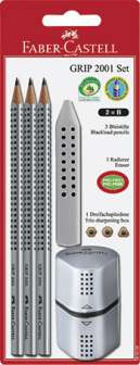 Faber-Castell Grip 2001 koulusetti blisterissä, hopea