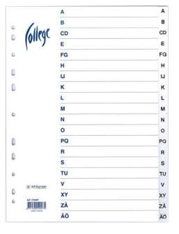 Hakemisto A4 kartonkia A-Ö valkoinen