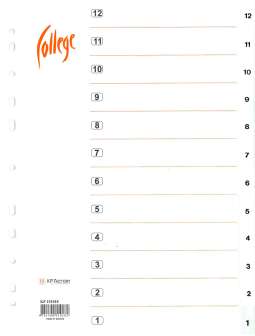 Hakemisto A4 muovi 12-1 alenev etulehti kartonkia