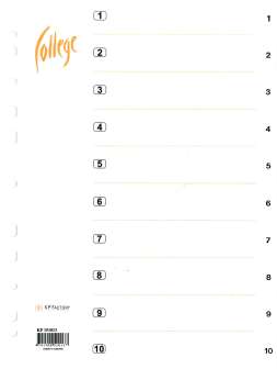 Hakemisto A4 1-10 muovi