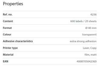 Herma 4236 etiketti kirkas Ø 40mm