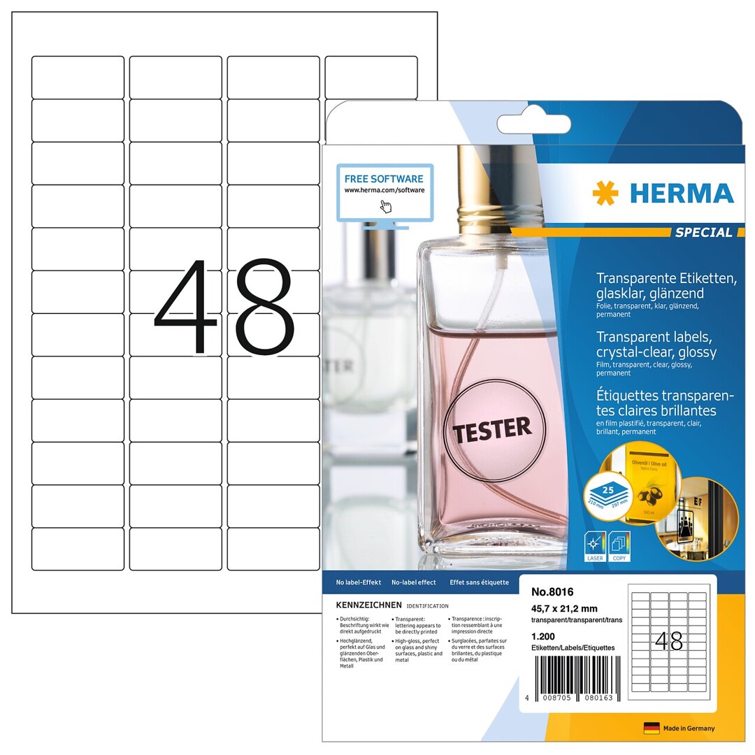 Herma Special 8016 A4/48-os läpinäkyvä