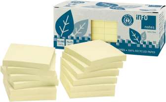 Viestilappu 76x76mm keltainen 100%