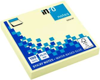 Viestilappu 76x76mm keltainen FSC