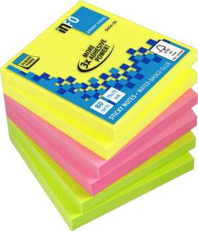 Info Notes viestilappu väril. Brilliant 75x75mm