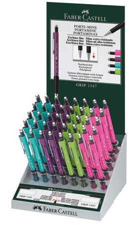 Lyijytäytekynä Faber-Castell Grip 1347 0,7mm teline 40/pak
