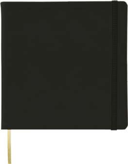 Ivory Calf muistikirja nahka 175x175mm, musta, blanko