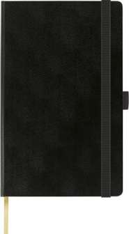 Ivory Nappa muistikirja A5 musta, nahka, viivat