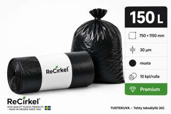 Jätesäkki Premium LDPE 150L musta
