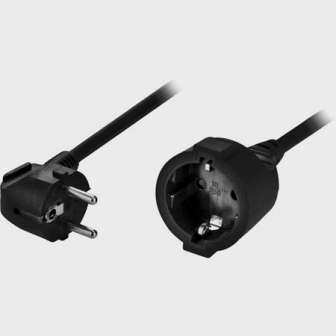 Jatkokaapeli virta kulma, 10 m CEE7/7 suora, musta