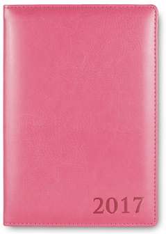 Kalenteri A5 Classic  2019 pinkki keinonahka sidottu