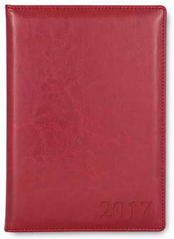 Kalenteri A5 Classic  2019 punainen keinonahka sidottu