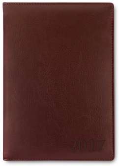 Kalenteri A5 Classic  2019 ruskea keinonahka sidottu