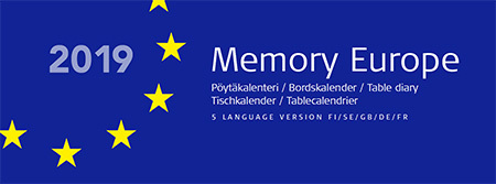 Kalenteri Memory Eurooppa  2019, 5 -kielinen
