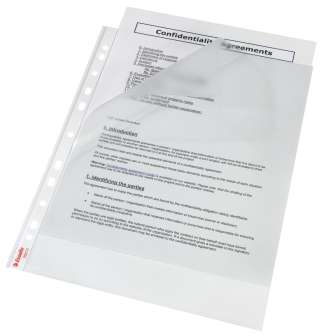 Kansiotasku A4/85mic 2-sivua auki