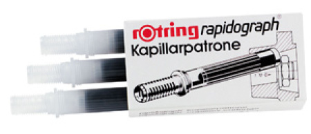Kapill.säiliö Rapidograph F musta 3 kpl/ras (R596517)