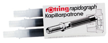 Kapillaarisäiliö Rapidograph musta 3 kpl/ras (R590517)