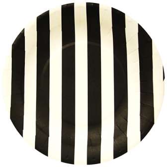 Kartonkilautanen matala 20,5cm raidat musta|8kpl/pkt