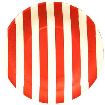 Kartonkilautanen matala 20,5cm raidat punainen|8kpl/pkt