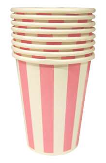 Kartonkipikari n 2,5 dl raidat v.pinkki|8kpl/pkt