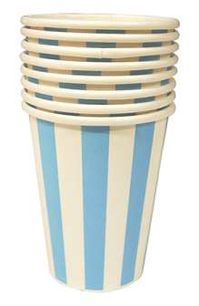 Kartonkipikari n 2,5 dl raidat v.sininen|8kpl/pkt